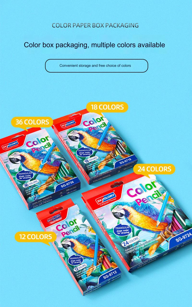 Vibrant 12-Color Oil-Based Coloured Pencil Set image 1