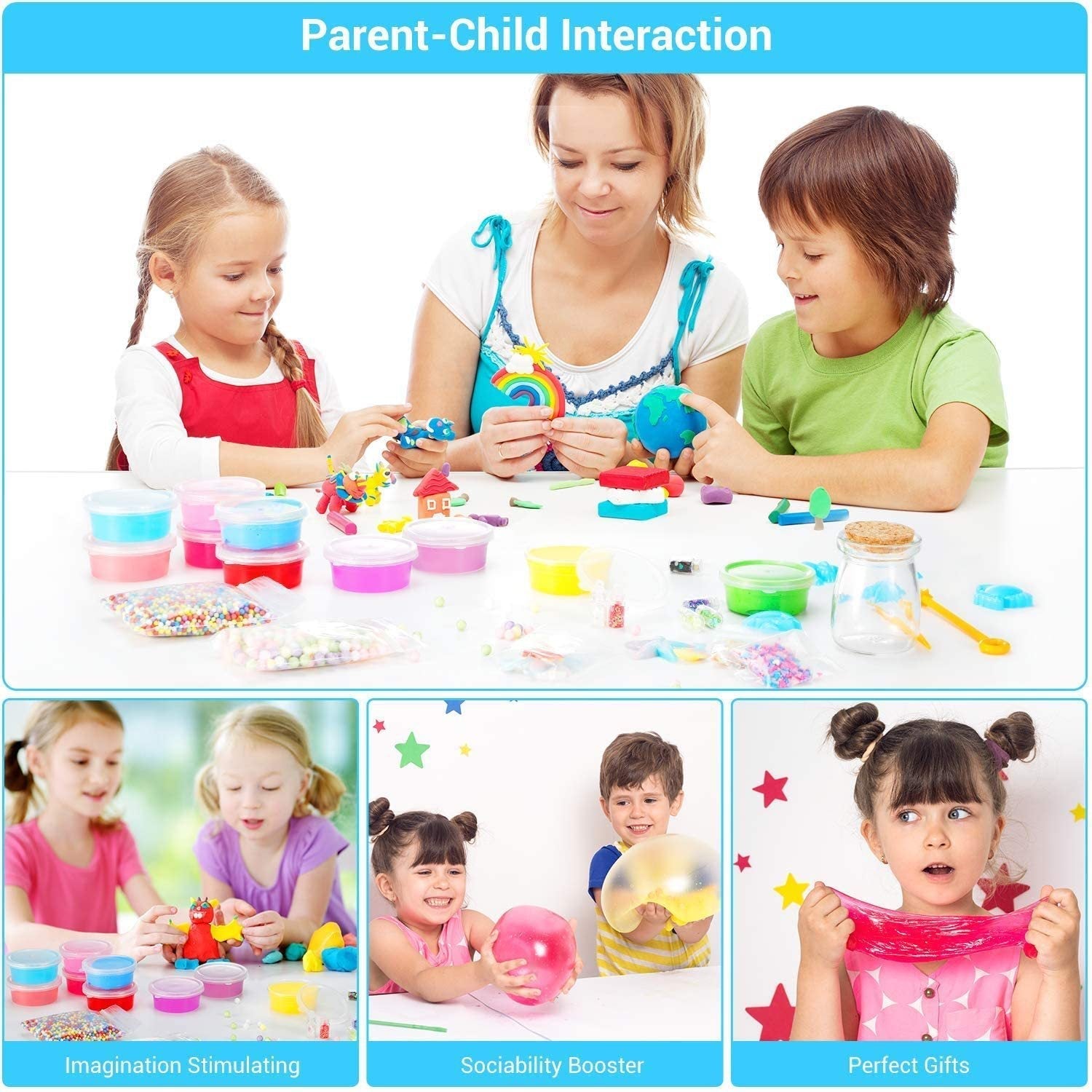 Rainbow Slime Kit main image with 12 colours