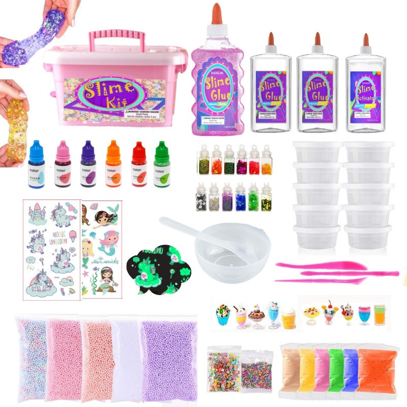 Glitter jars and foam balls included in the kit