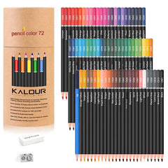 Close-up of vibrant coloured pencils in tub