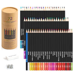 Close-up of vibrant coloured pencils in tub