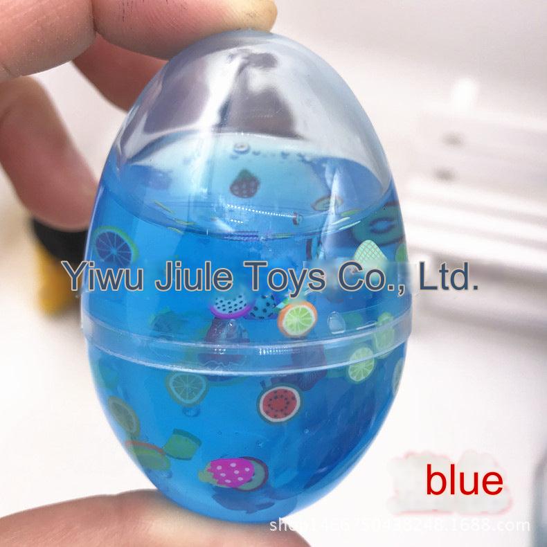 egg-shaped slime pieces in assorted colours