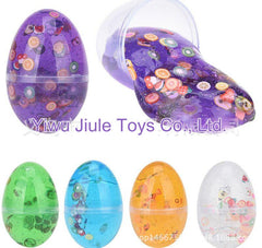 egg-shaped slime pieces in assorted colours