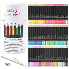 Close-up of KALOUR coloured pencils in wooden case
