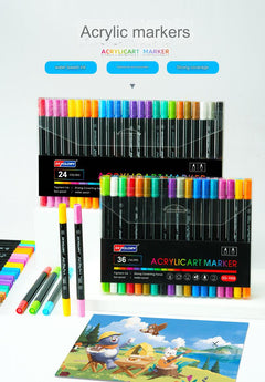 Skyglory Dual-Tip Acrylic Markers Set with 36 colours