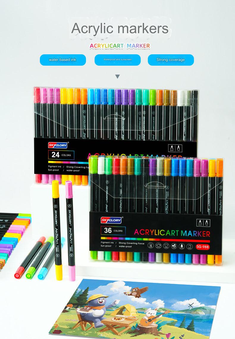 Skyglory Dual-Tip Acrylic Markers Set with 36 colours