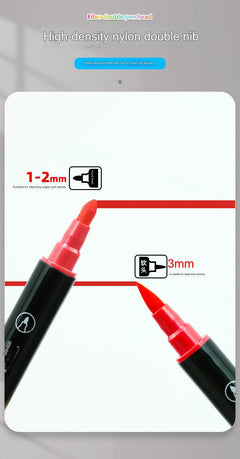 Close-up of bright acrylic markers for artists