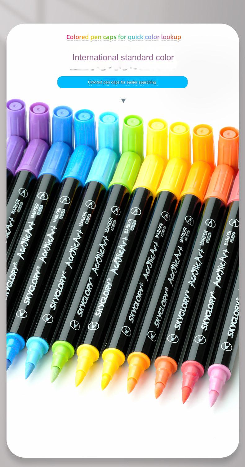 Markers on colourful background for art projects