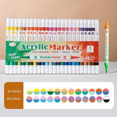 Close-up of bright acrylic markers for artists