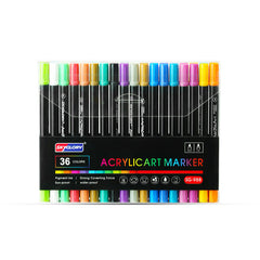 Close-up of bright acrylic markers for artists