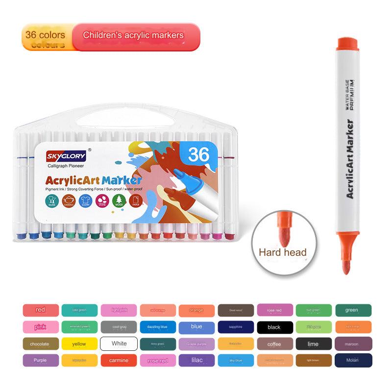Markers on colourful background for art projects