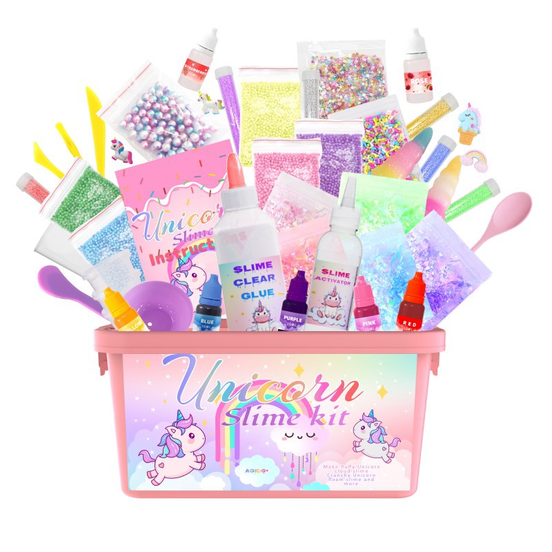 Colourful unicorn slime making kit for kids