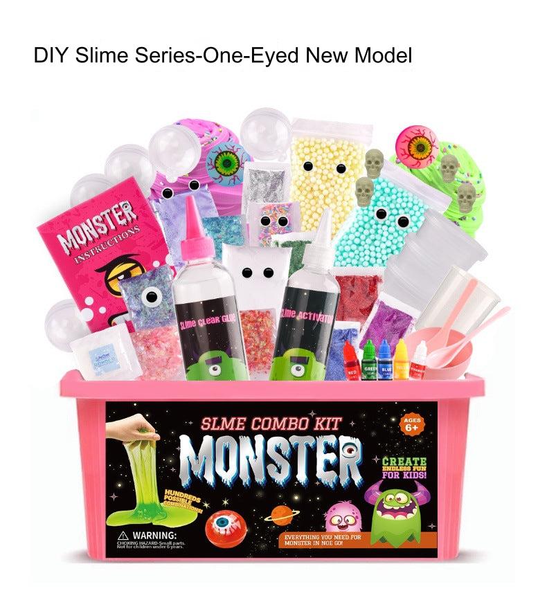 Kids playing with Unicorn DIY slime in a bright setting