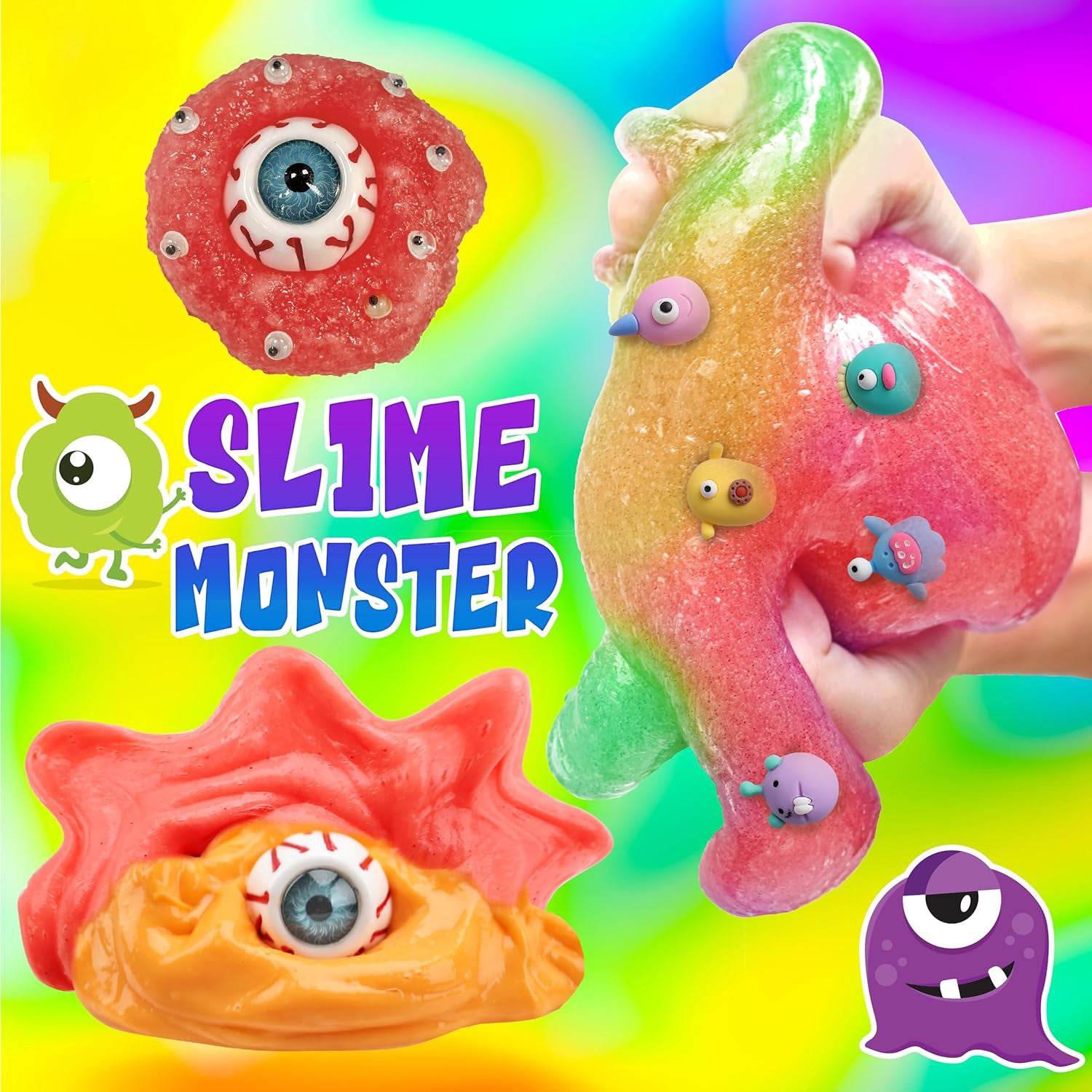 Close-up of sparkling glitter bubble slime