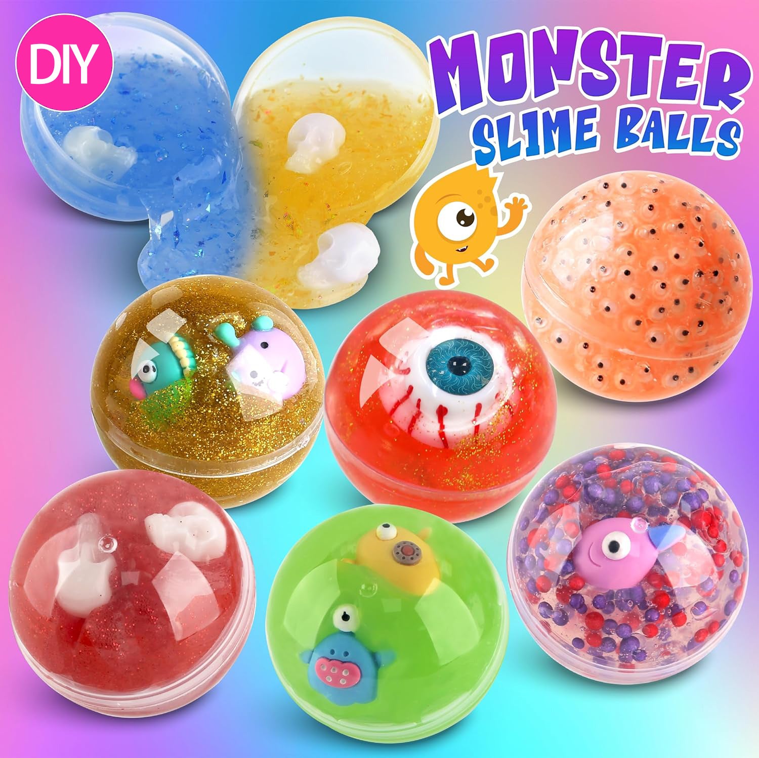 Assorted colour options in Unicorn DIY Slime Kit