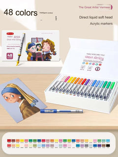 Detailed view of soft brush tip art markers