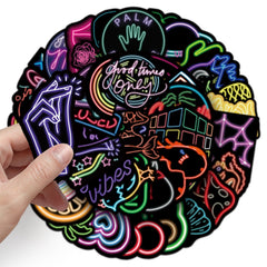 Vibrant sticker designs on everyday items