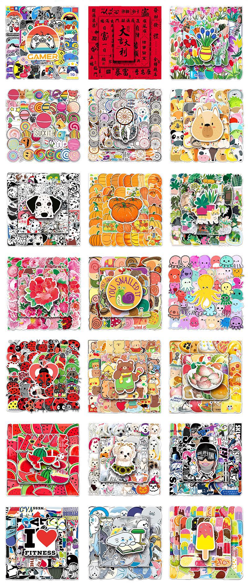 Stylish sticker designs for skateboards