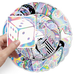 Vibrant holographic graffiti stickers design 6