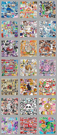 Vibrant holographic graffiti stickers design 2