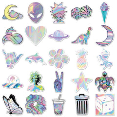 Vibrant holographic graffiti stickers design 5