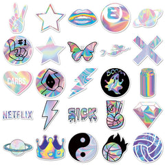 Vibrant holographic graffiti stickers design 6