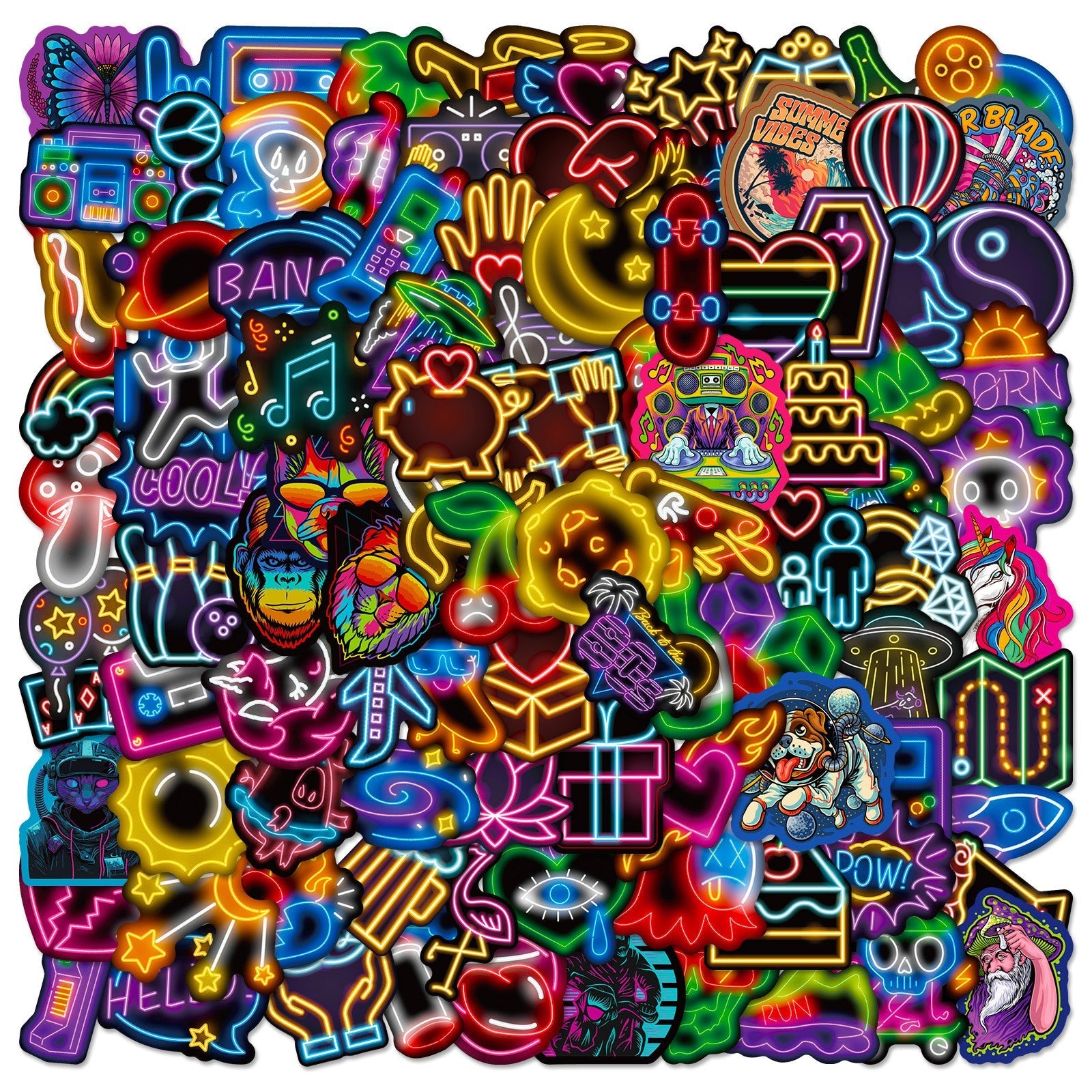 Colourful Decals on a Surface Image 4