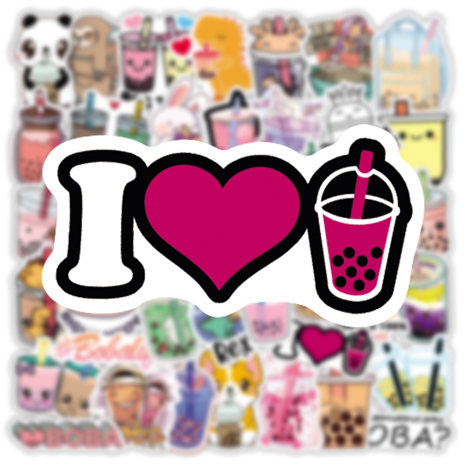 Waterproof stickers for bicycles with pearl milk tea theme