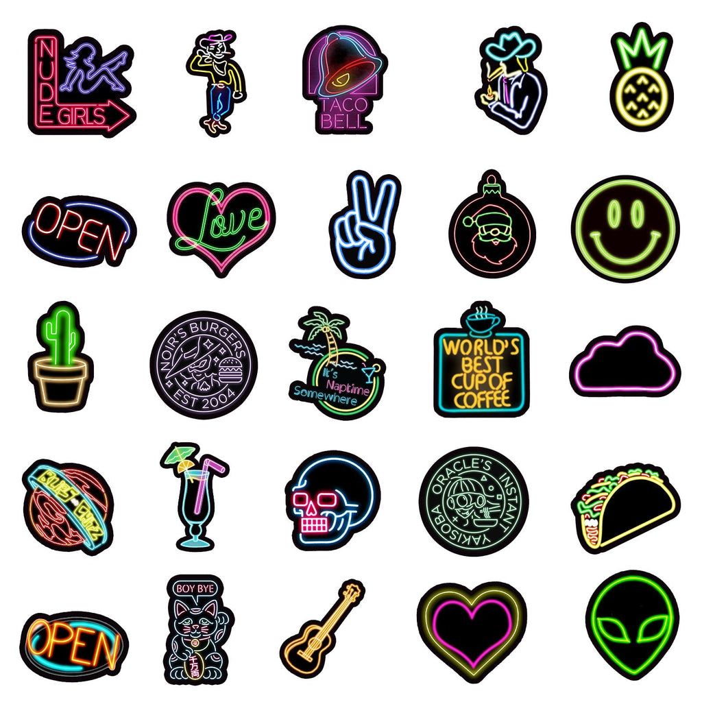 Creative Neon Graffiti Sticker design 2
