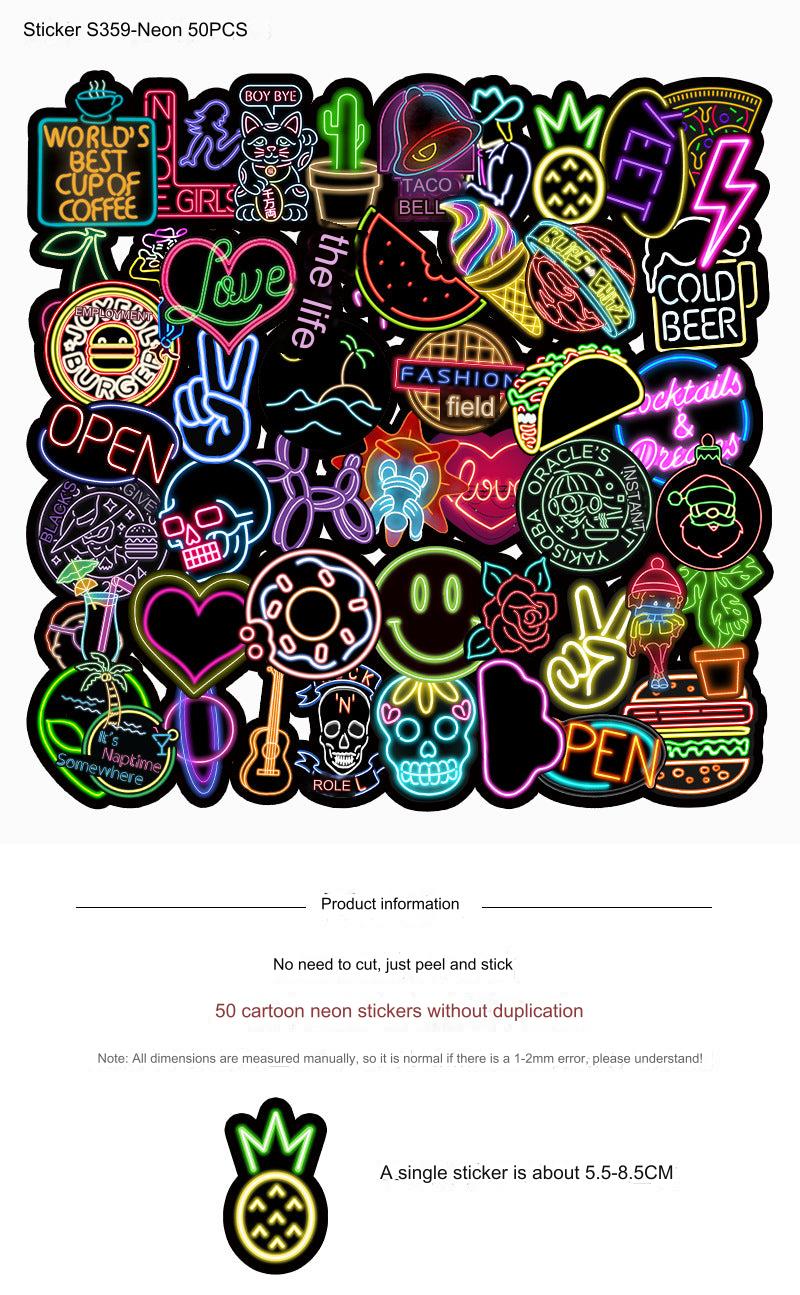 Creative Neon Graffiti Sticker design 2