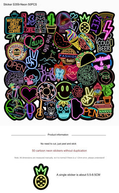 Creative Neon Graffiti Sticker design 2