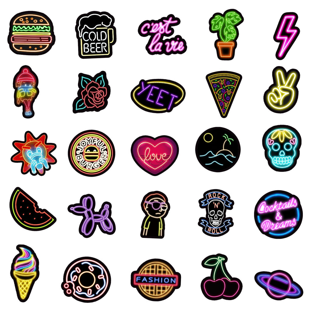 Creative Neon Graffiti Sticker design 4