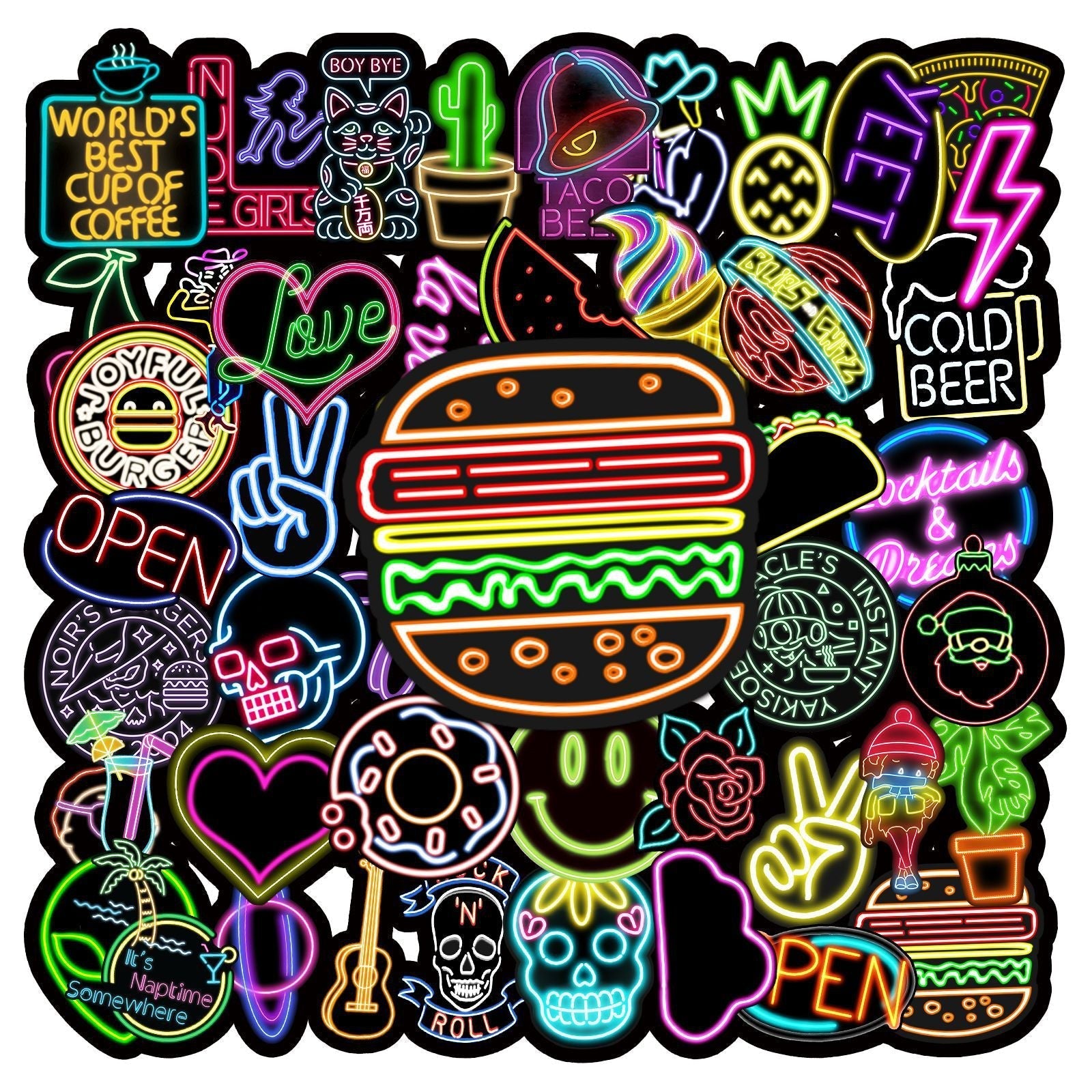 Creative Neon Graffiti Sticker design 6