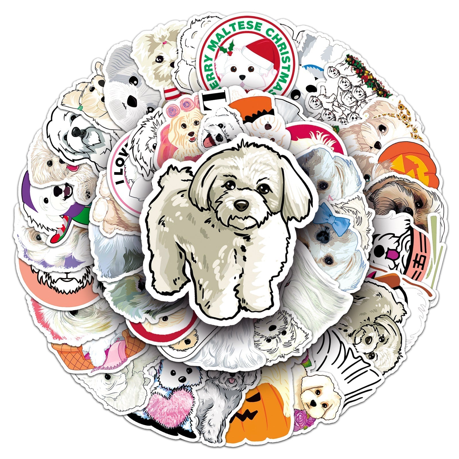 mixed set of dog stickers