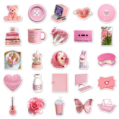 Close-up of colourful vinyl stickers