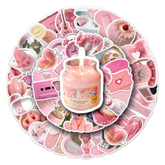 Decorative stickers arranged for crafting display