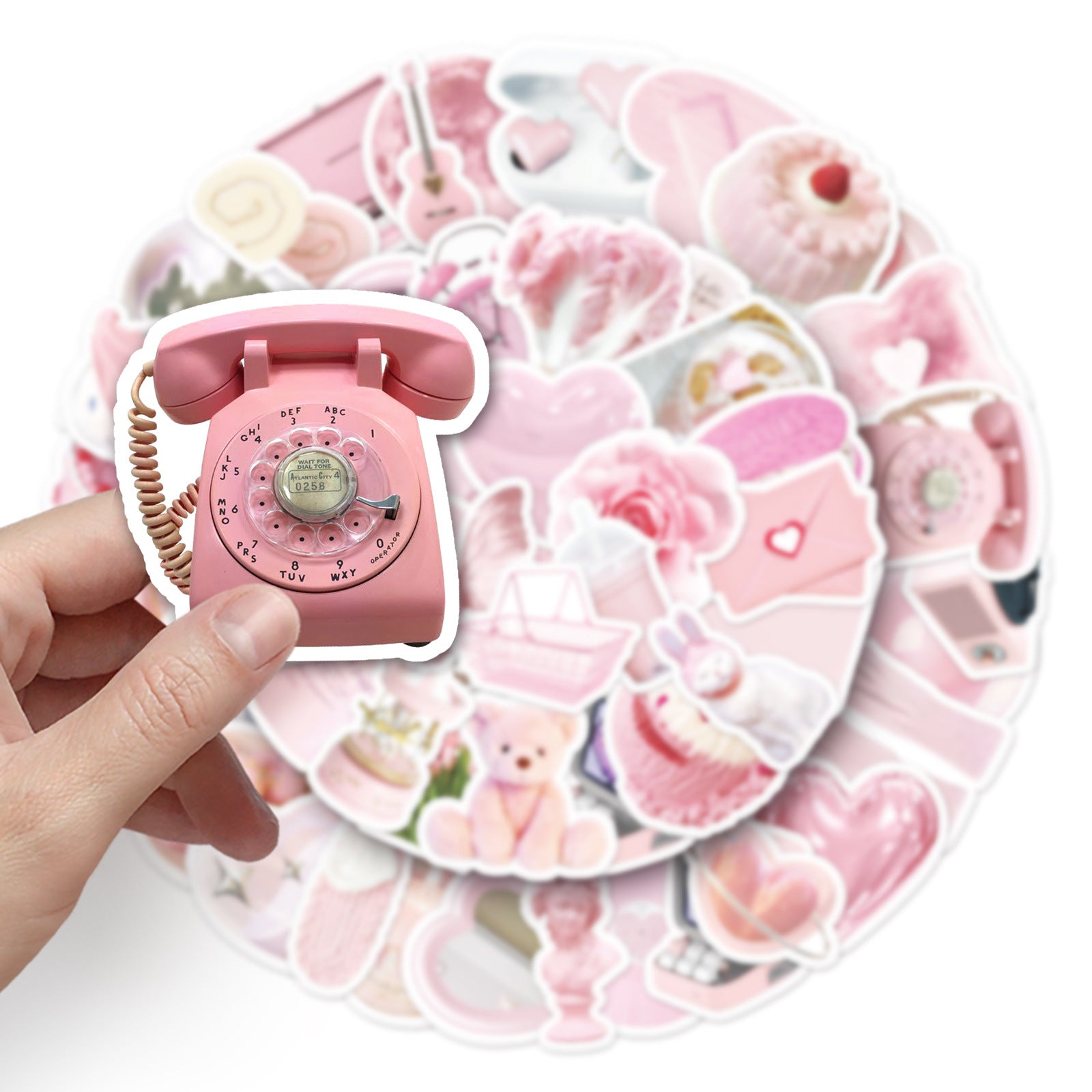 Collection of artistic stickers for scrapbooking