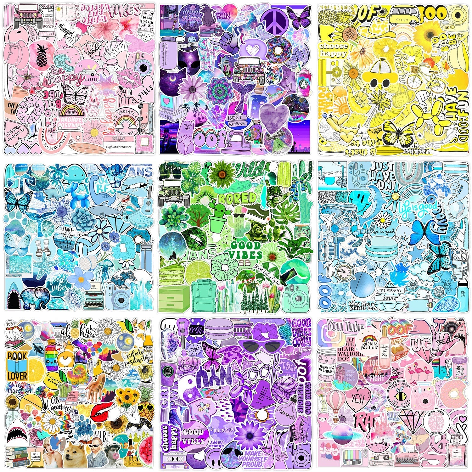 Waterproof butterfly sticker design featuring vibrant colours