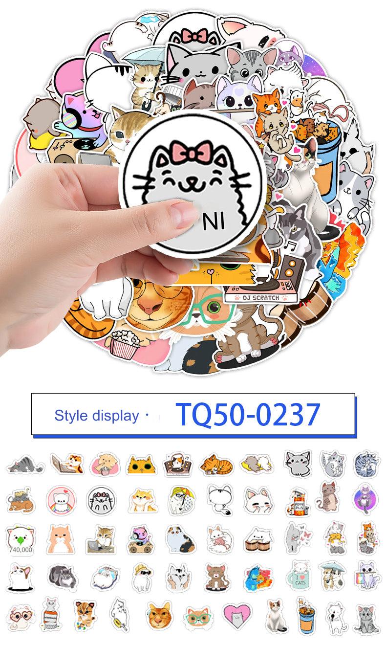 Playful cat and dog themed sticker 3