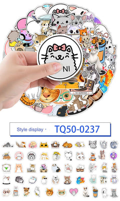 Playful cat and dog themed sticker 3