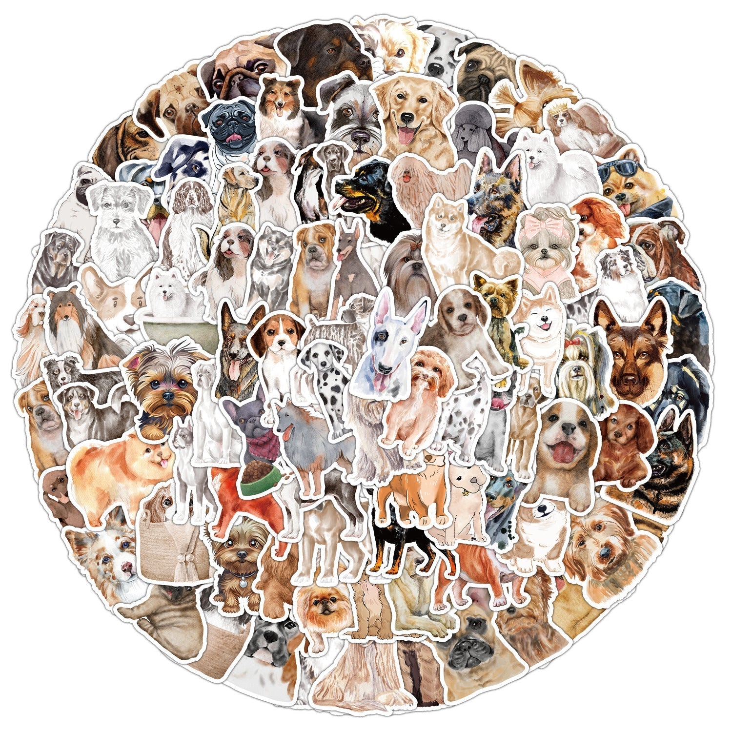 Playful cat and dog themed sticker 3