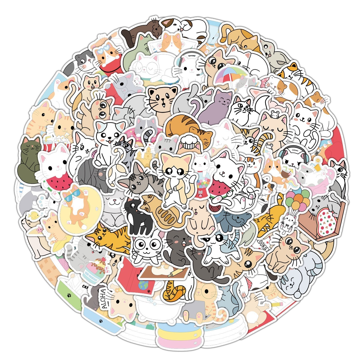 Artistic stickers featuring cats 8