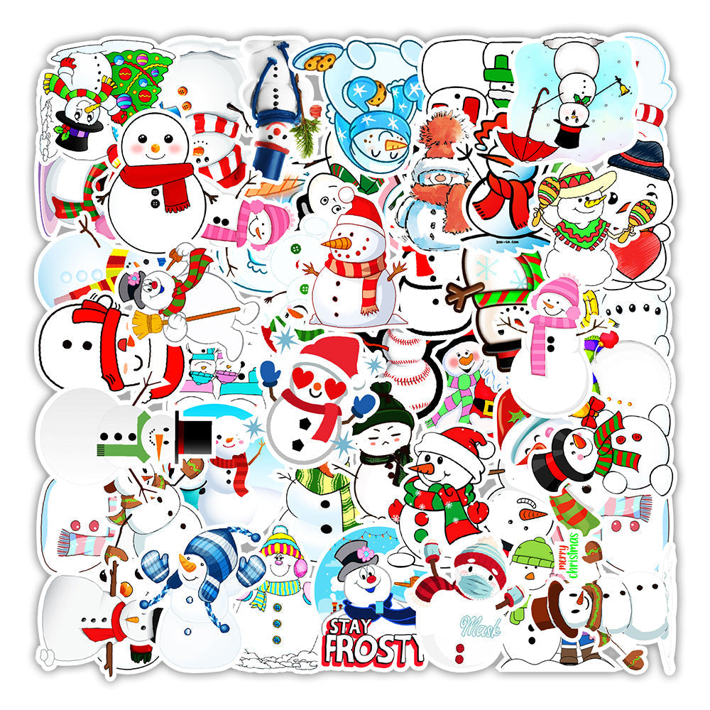 Set of colourful waterproof stickers for Christmas