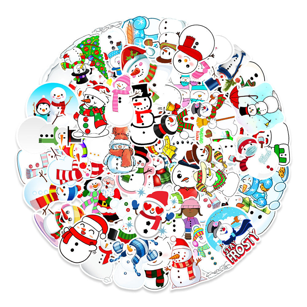 50 piece Christmas sticker set displayed
