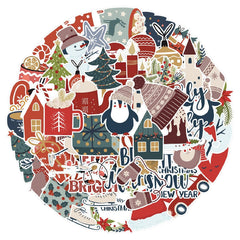 50 piece Christmas sticker set displayed