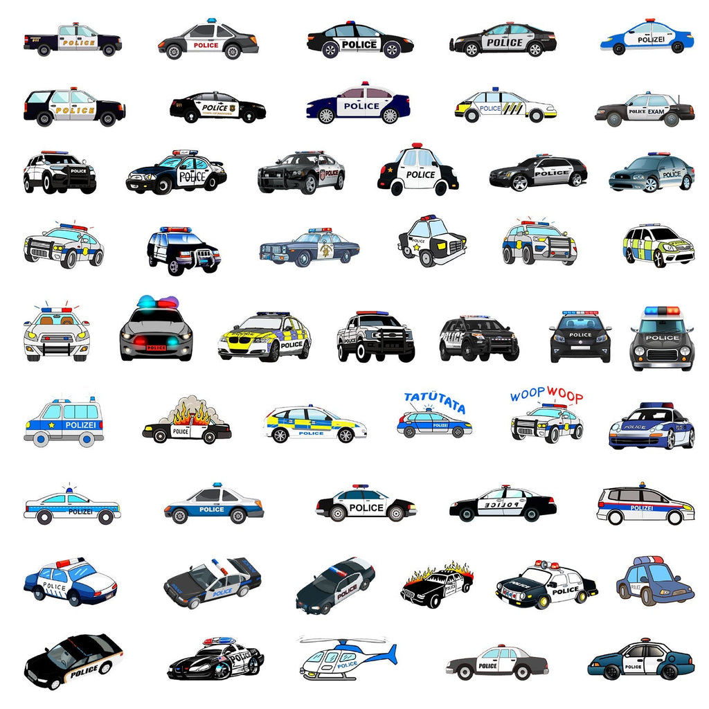 Fun police car stickers for water bottles image 6
