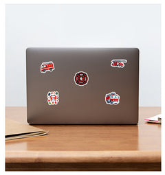 fire truck stickers in outdoor settings