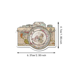 Vintage stickers showcased on smooth surface