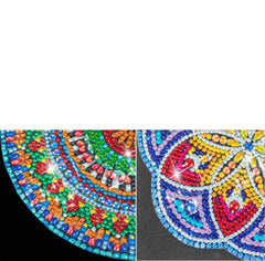 Close-up of Mandala flower design on diamond bookmark