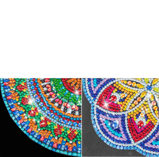 Close-up of Mandala flower design on diamond bookmark
